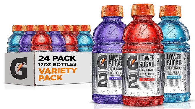 Gatorade G2 Thirst Quencher 3 Flavor Variety Pack 12oz Bottles 24 Pack