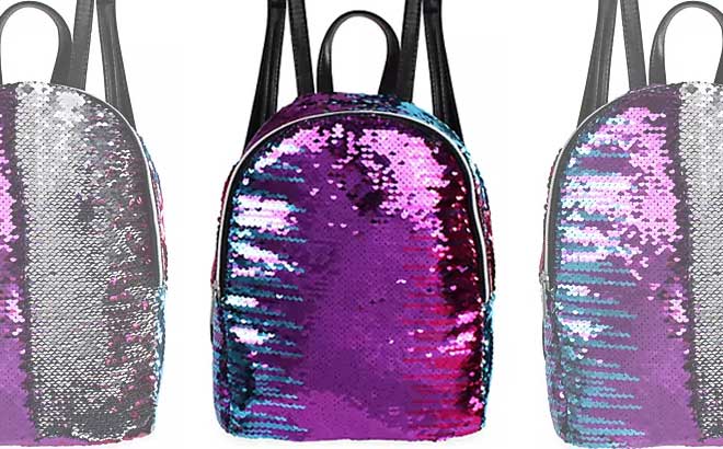 reversible sequin mini backpack