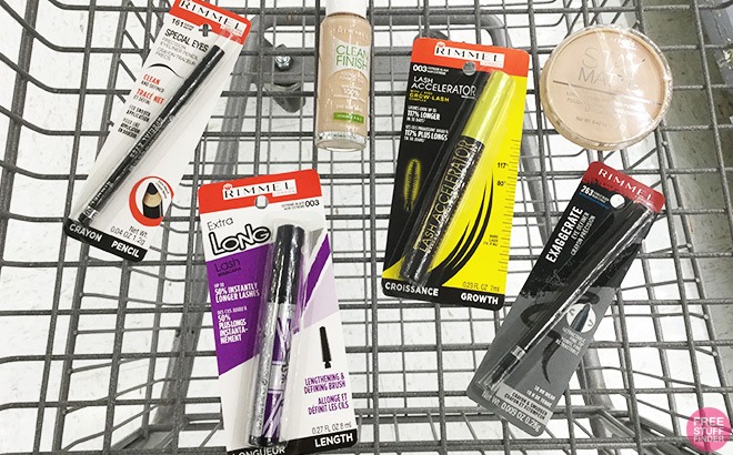 Rimmel Beauty Products Inside a Shopping Cart