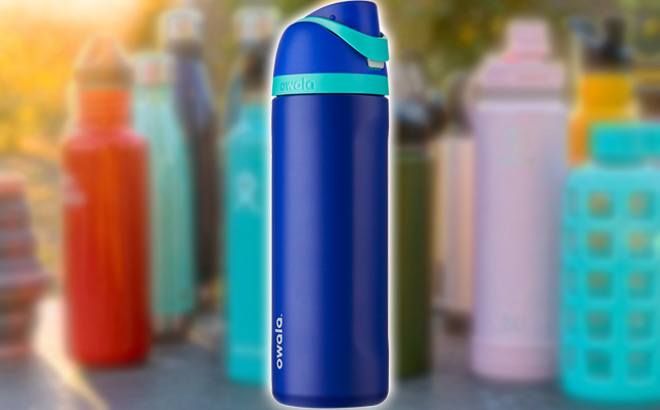 Owala FreeSip 19 oz Blue Insulated Stainless Steel Water Bottle with S –  Storage Steals & Daily Deals