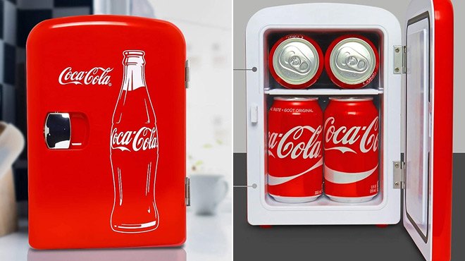 Coca-Cola 6 Can Mini Fridge in Red Color