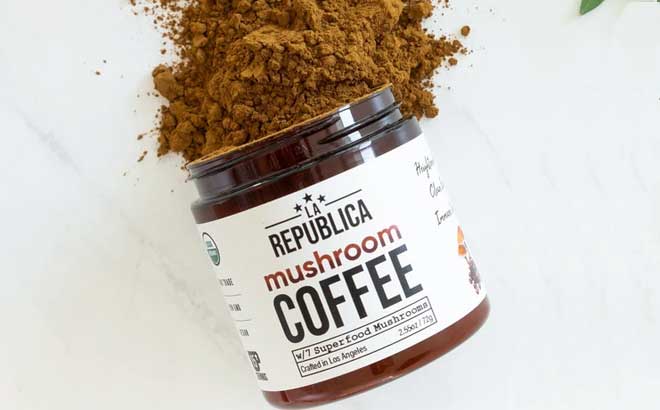 La Republica Mushroom Coffee on a Marble Table