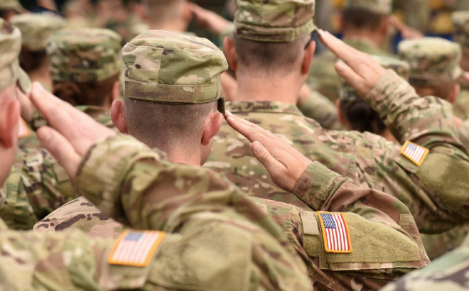U S Military Members Saluting