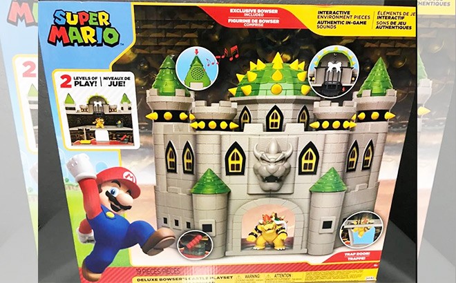 nintendo super mario deluxe bowser's castle playset