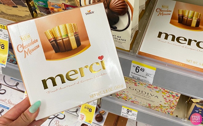 3 Merci Chocolate Boxes for 52¢ at Walgreens