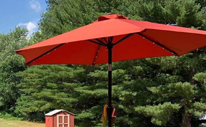 Solar Led Table Umbrella $35 Shipped (Reg $60)