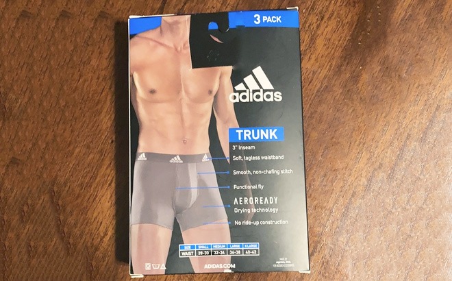 Adidas Men's 3-Pack Trunk Briefs $10 (Reg $30)