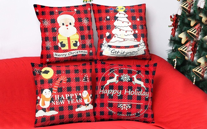 Christmas Pillow Covers 4-Pack $4.89