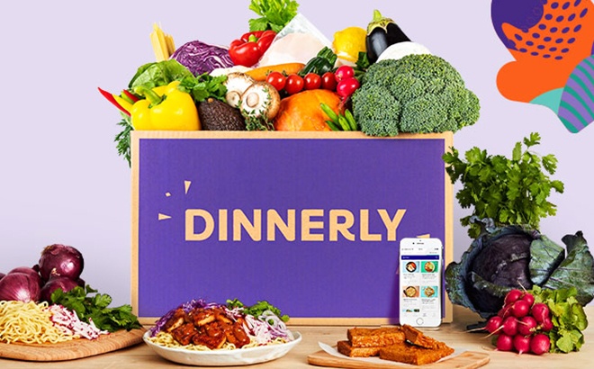 Dinnerly Meal Box with Food Around It