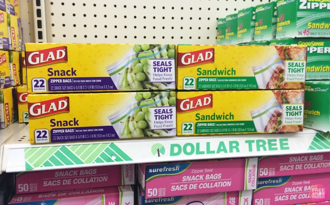 Glad Seal Food Bags on a Store Shelf