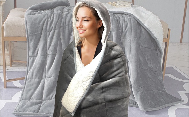 Hooded Weighted Blanket $32 Shipped