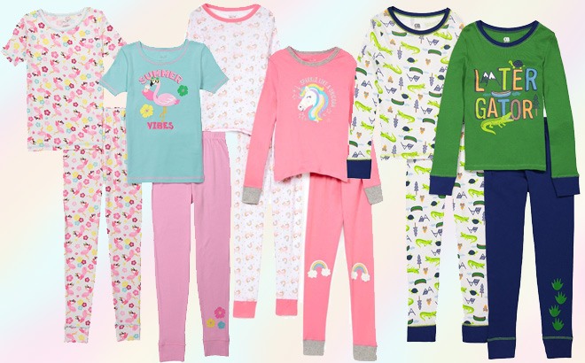 Kids 4-Piece Pajama Sets $11.99!