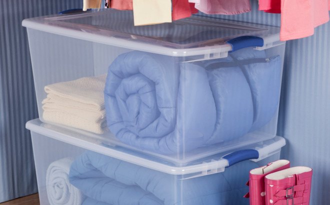 Sterilite 105-Quart Latch Box 4-Pack $40 Shipped