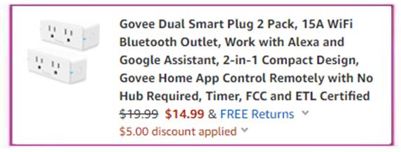 Double your power outlets with four Govee Dual Smart Plugs at $5 each  ( low, 50% off)