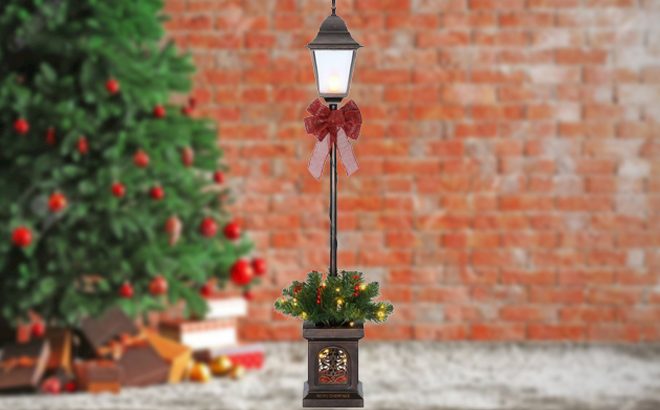 4-Foot Pre-Lit Christmas Lamp Post $25