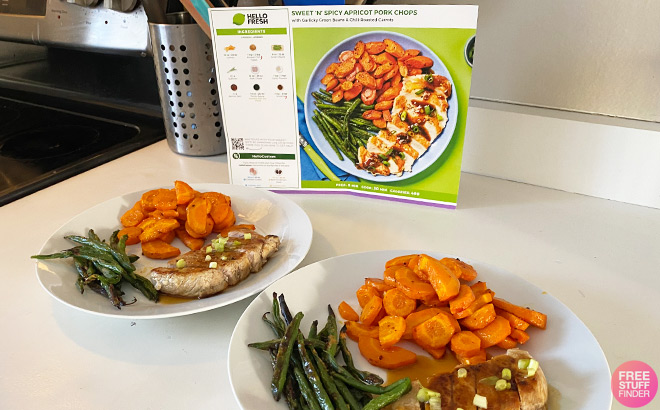One of Prepared Hello Fresh Meals on a Countertop