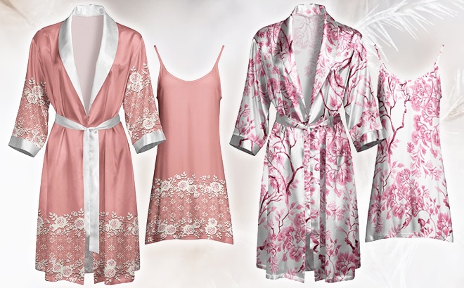 Satin Robe & Nightgown Sets $23!