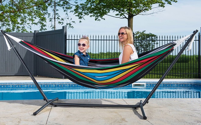 Double Hammock with Stand $56 Shipped