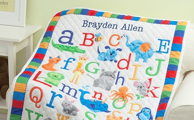 Personalized Kids ABC Quilt $39.99