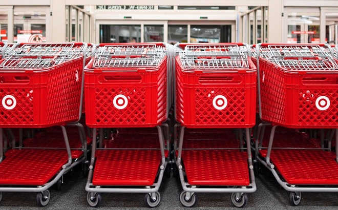 Target Shopping Carts in Front of a Target Store
