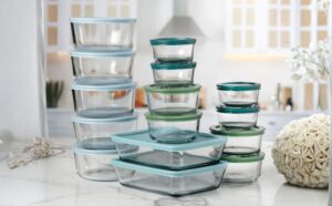 Anchor Hocking 32 Piece Glass Food Storage Containers with Colorful BPA Free Lids