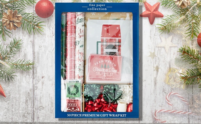 Holiday Time 50-Piece Gift Wrap Kit $14.98