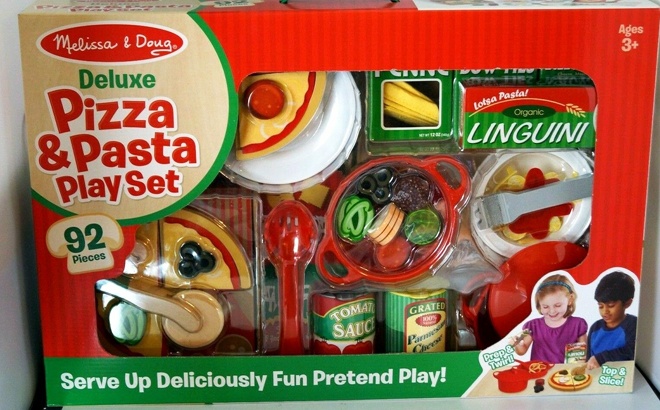 Melissa & Doug Deluxe Pizza & Pasta Play Set Pretend Play Food