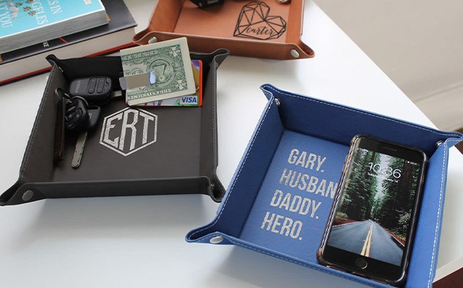 Personalized Leatherette Tray $16 Shipped