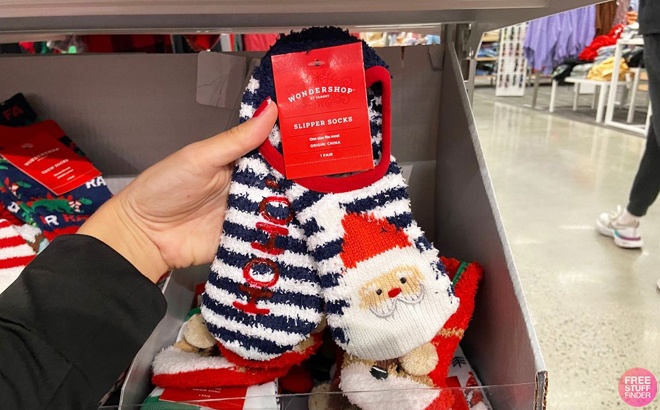 Christmas Slipper Socks $8 at Target
