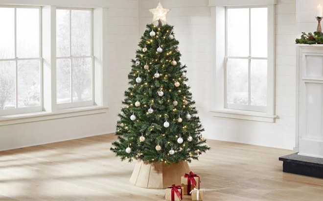 6.5-Foot Pre-Lit Christmas Tree $39