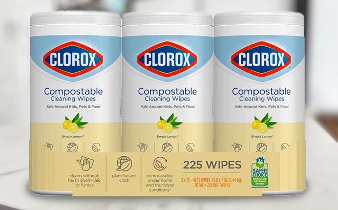 Clorox Compostable Wipes 3-Pack $11!