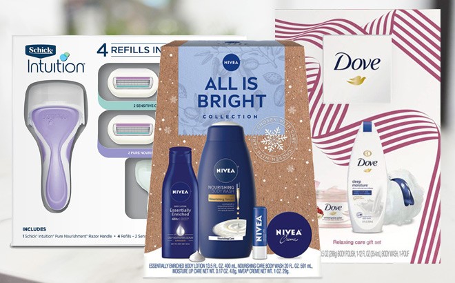 Gift Sets $10 Shipped (Nivea, Dove, Schick)
