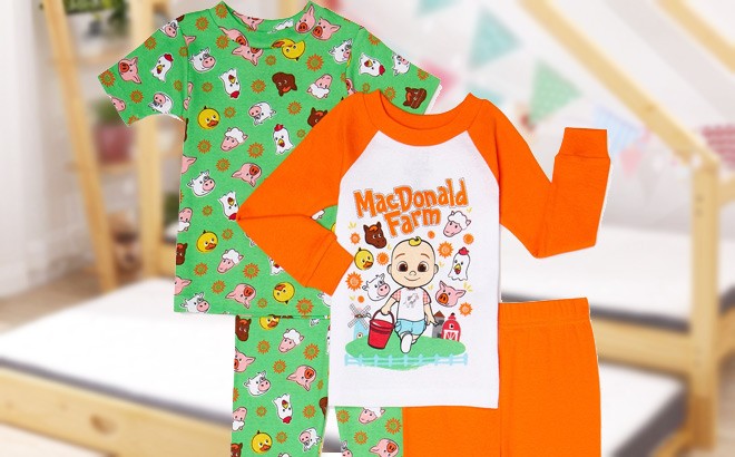 Cocomelon Kids 4-Piece Pajama Set $10