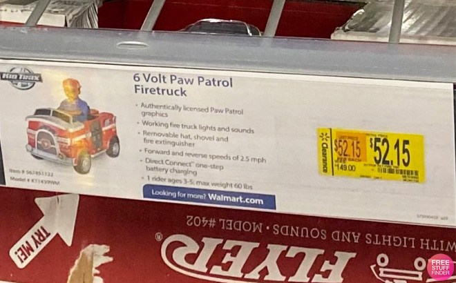 Walmart Clearance: 6 Volt Paw Patrol Firetruck $52.15 (Reg $149)