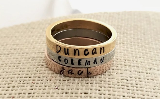 Personalized Stackable Rings $13 Shipped