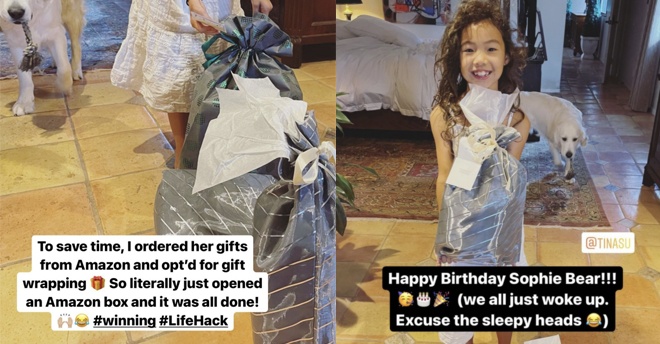 A Girl Getting Gifts via Amazon Prime