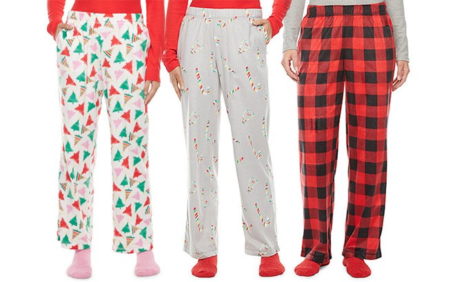 Women's Fleece Pajama Pants & Socks $8!