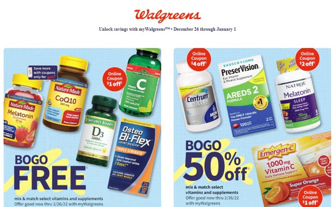 Walgreens Ad Preview (Week 12/26 – 1/1)