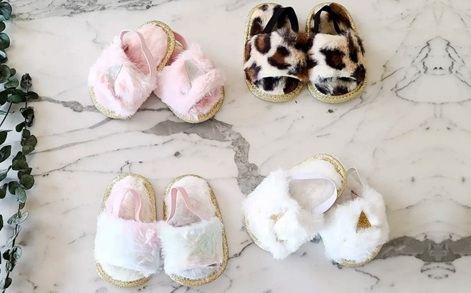 Fuzzy Baby Slide Slippers $12.99 Shipped