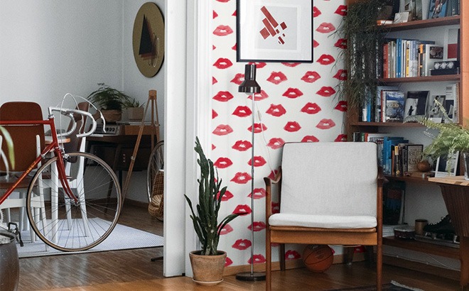 Painted Lips Peel And Stick Wallpaper $21.99