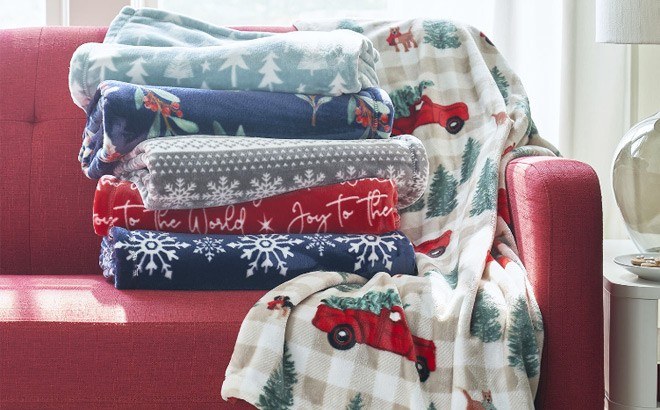 Holiday Throw Blanket $10.49 (Reg $30)