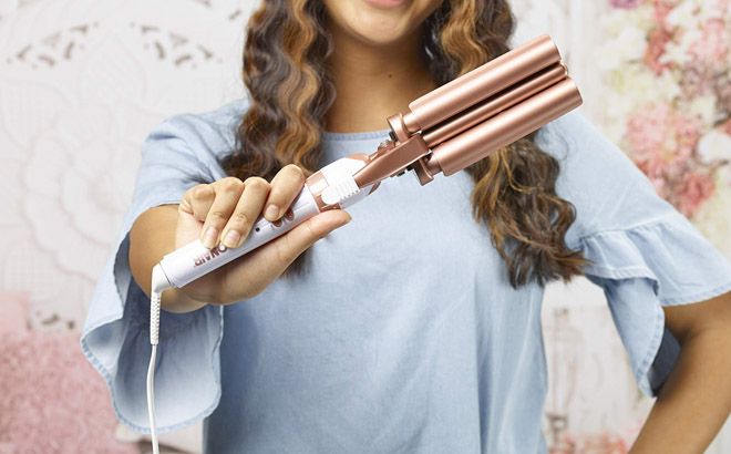Conair double ceramic clearance triple barrel waver