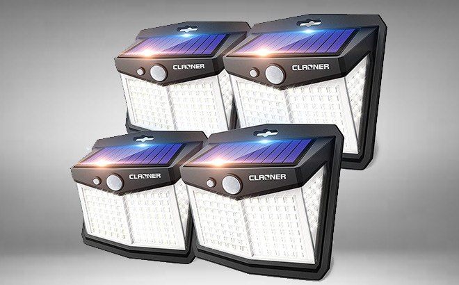 Motion Sensor Solar Security Lights 4-Pack $23.99