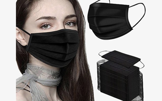 Black Disposable Face Mask 50 Pcs $5.94