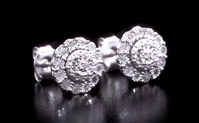 Diamond Stud Earrings $19.99 (Reg $105)