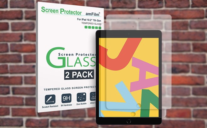 iPad 10.2" Glass Screen Protector 2-Pack $5.75