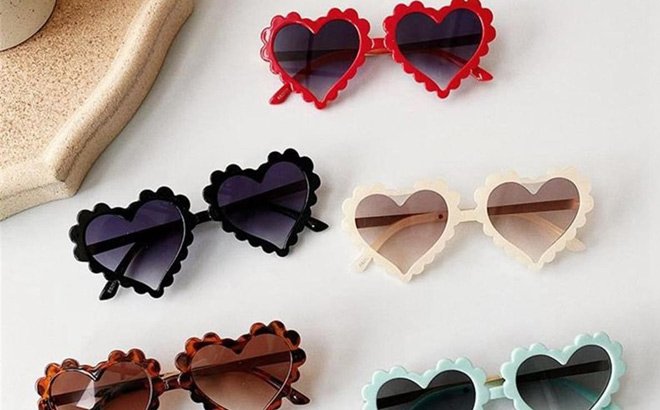 Kids' Heart Sunglasses $10.99 Shipped