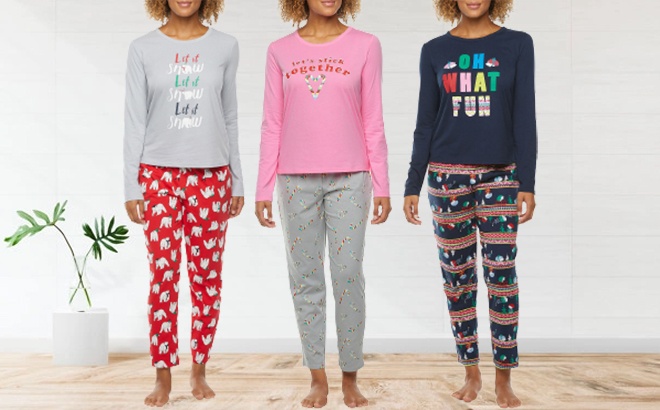 Women's 2-Piece Holiday Pajama Set $10.99
