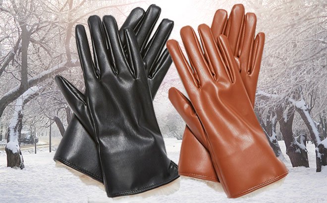 Faux Leather Gloves $15