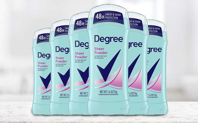 Degree Deodorant Stick 6-Pack for $11